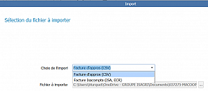 Import Fichier Factures csv